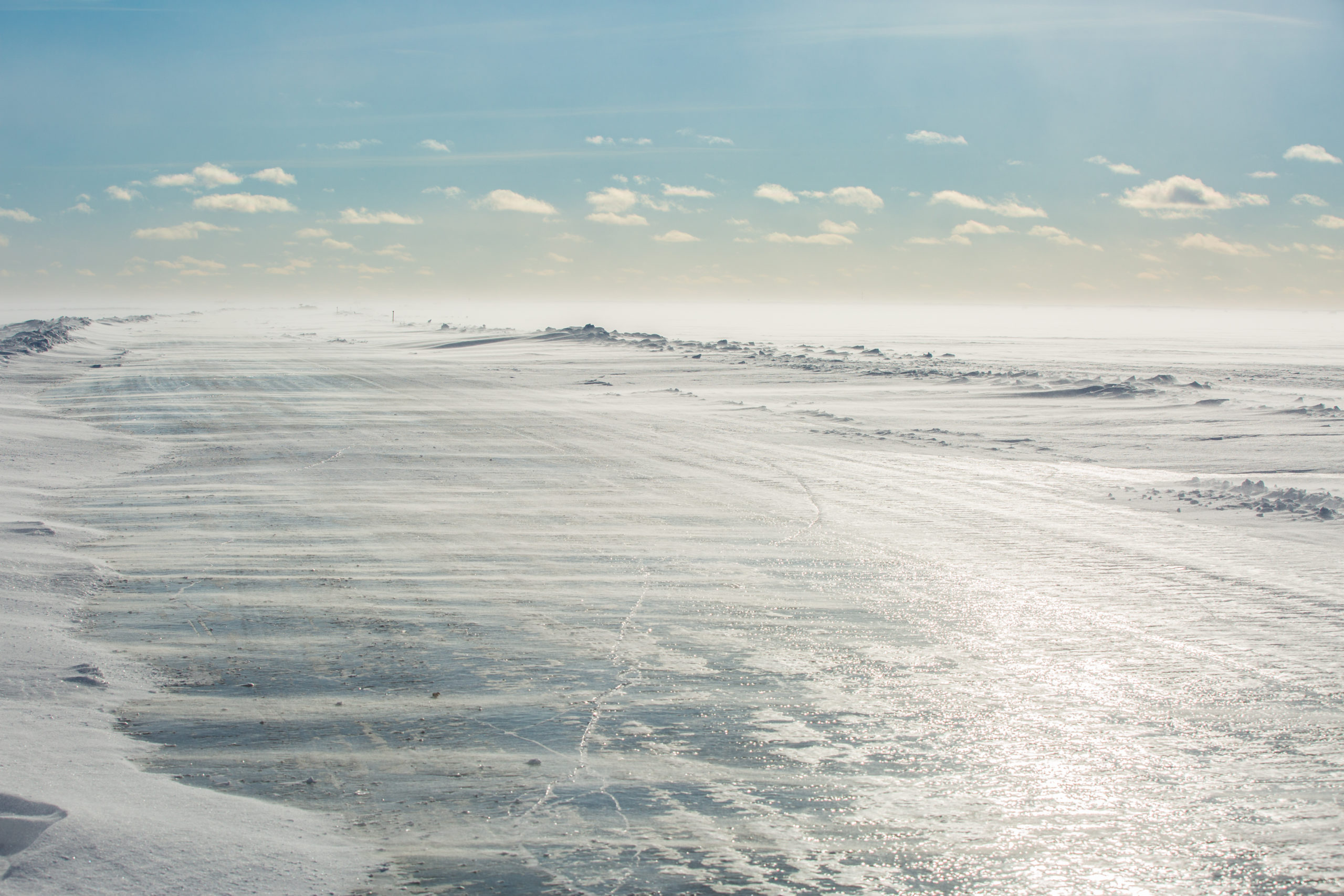 Ice Fishing Road to the Mud Flats on Lake Mille Lacs