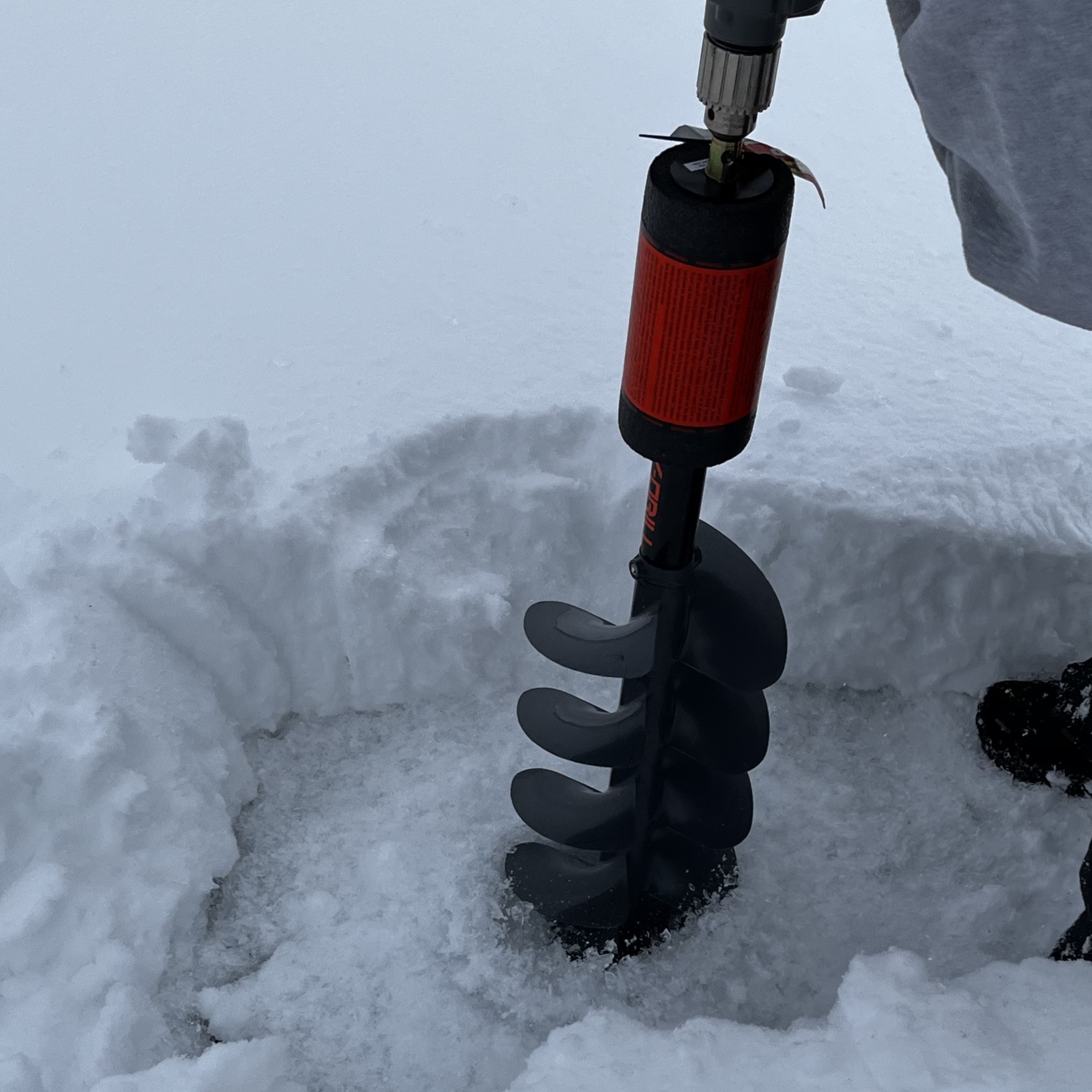 Drilling Ice Fishing Holes on Lake Mille Lacs